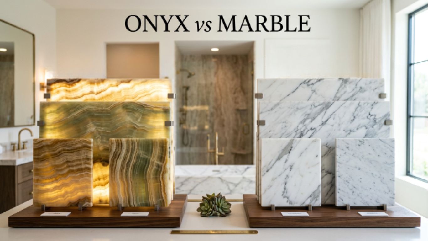 Onyx vs Marble: Which Stone Performs Better for Countertops, Floors, and Walls