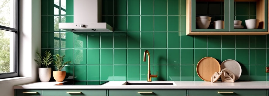 Green Tiles for Kitchen
