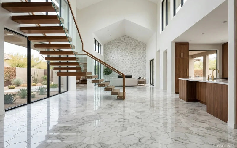 Arabescato Venato White 5_ Hexagon Honed