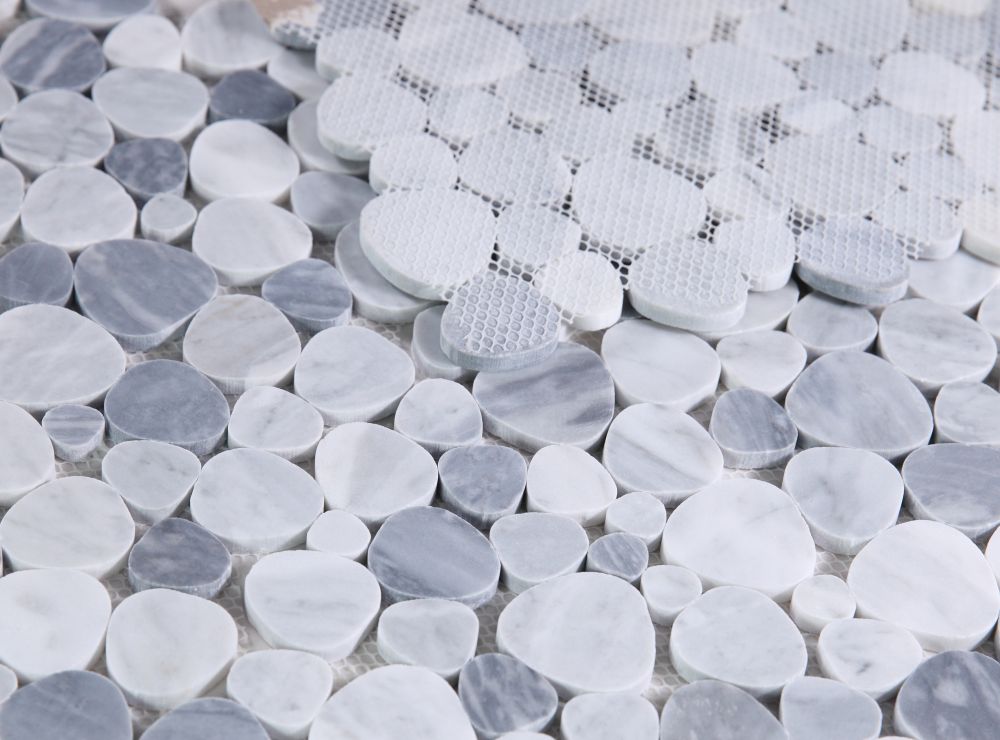 Aphrodite Mix Grey Honed Pebble Mosaic Tile
