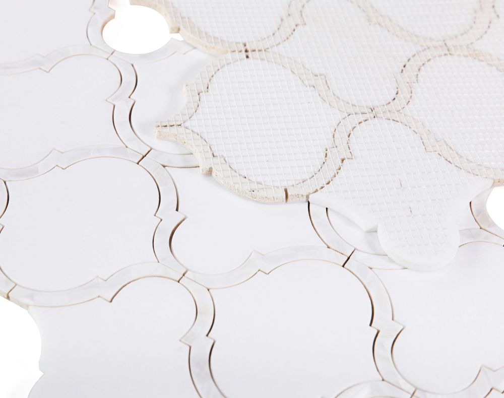 Alice Pearl Thassos New Arabesque Mosaic Tile