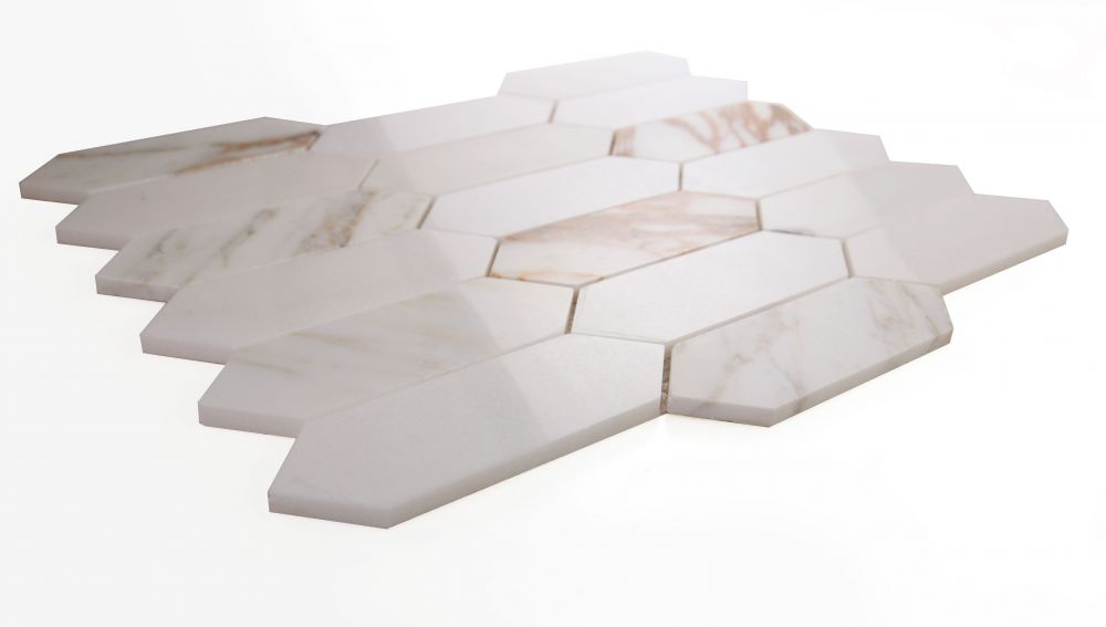 Elongated Hex Calacatta Mosaic Tile
