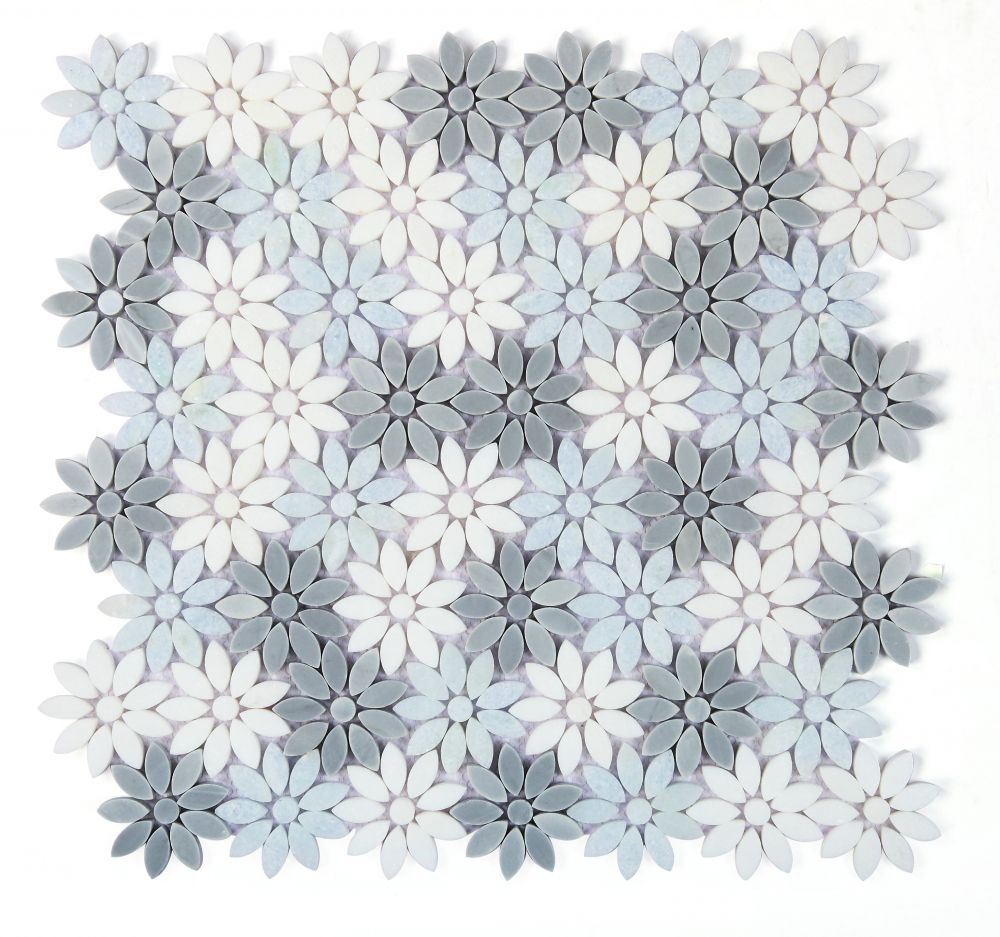 Daisy Crystal Ocean Flower Mosaic Tile