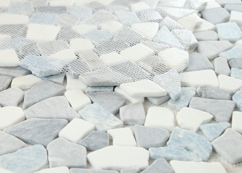 River Stone Blue Ocean Pebble Mosaic Tile