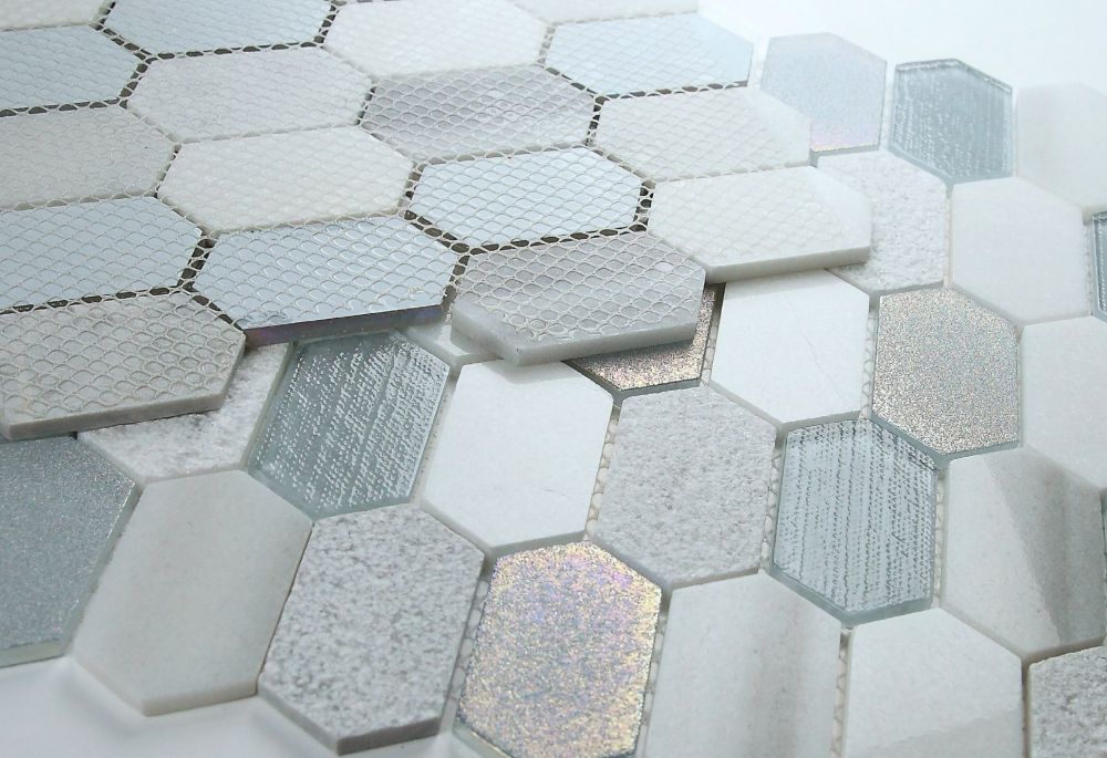 Montage Modern Grey Hexagon Mosaic Tile