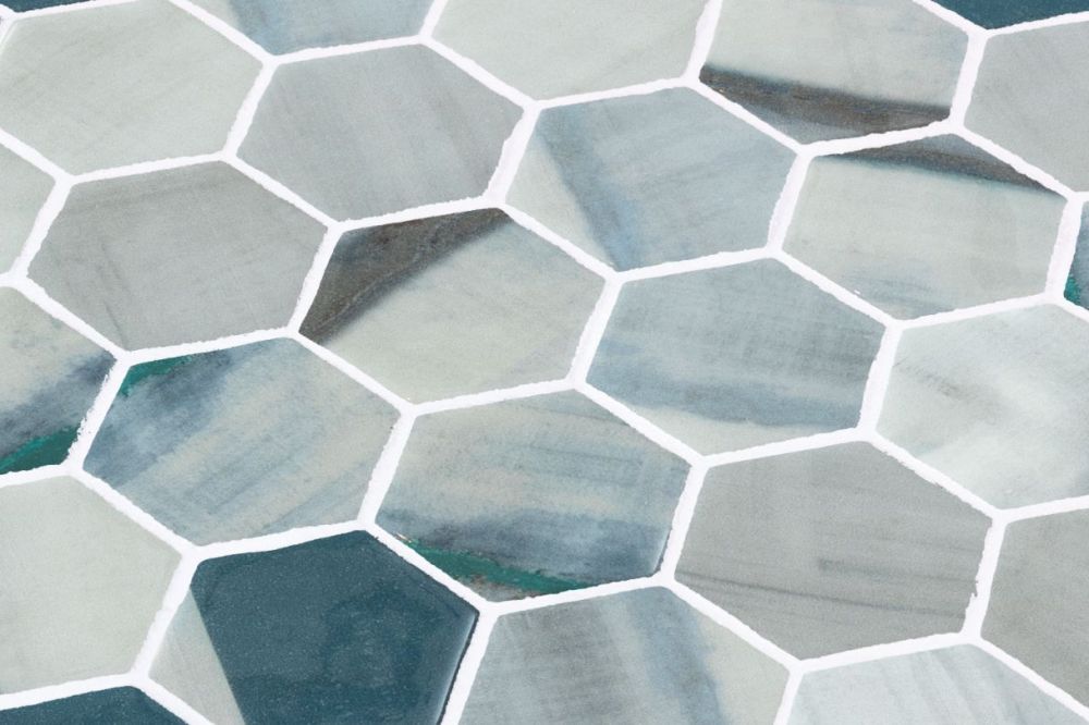 Vanguard Hex XL Bluish Grey Mosaic Tile