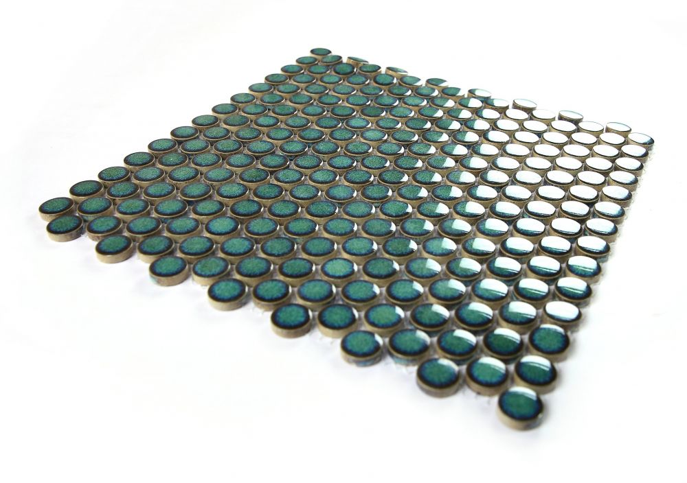 Penny Round Turquoise Mosaic Tile