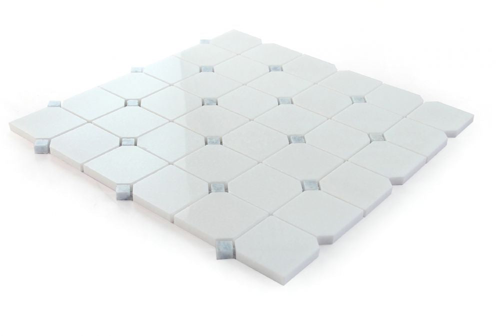 Clipped Crystal Ocean Square Mosaic Tile