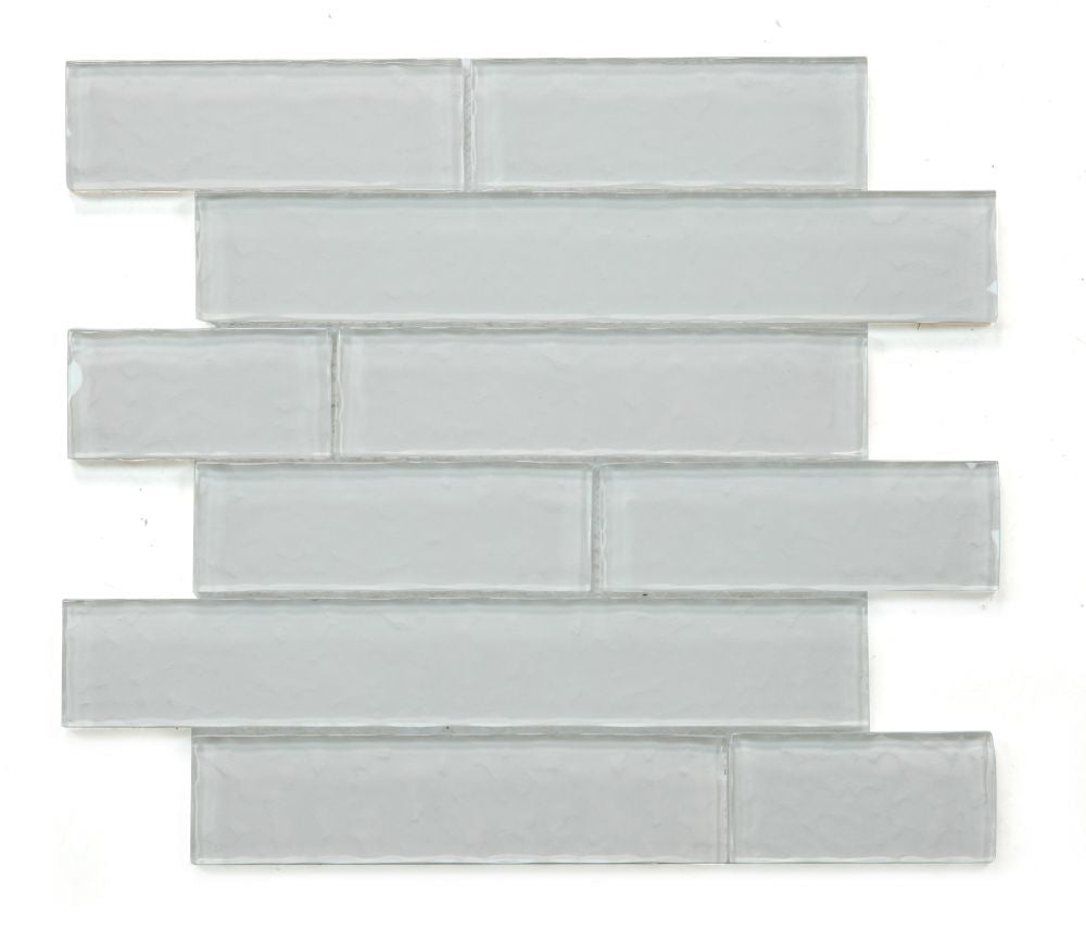 Ripple Clear Grey Subway Mosaic Tile