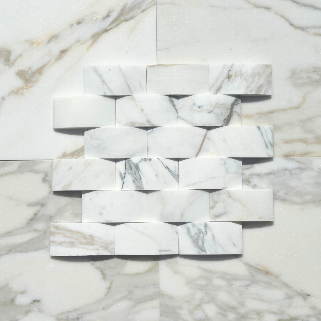 Calacatta Gold Marble Subway 2"x4" Arch Mosaic