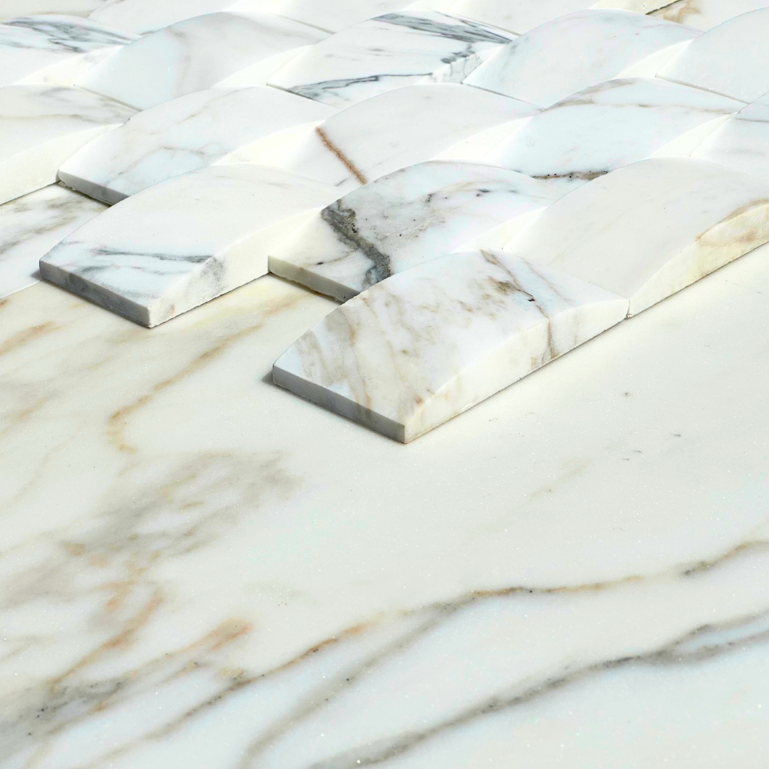 Calacatta Gold Marble Subway 2"x4" Arch Mosaic