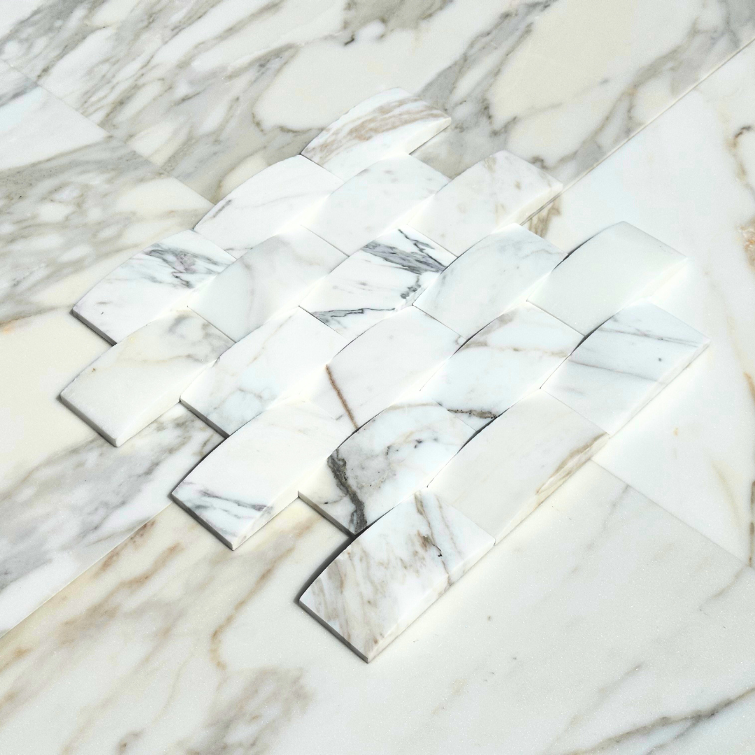 Calacatta Gold Marble Subway 2"x4" Arch Mosaic
