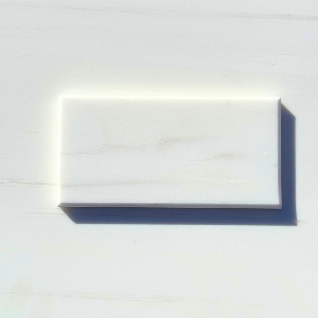 Bianco Dolomite Marble 3"x6" Deep Beveled Tile