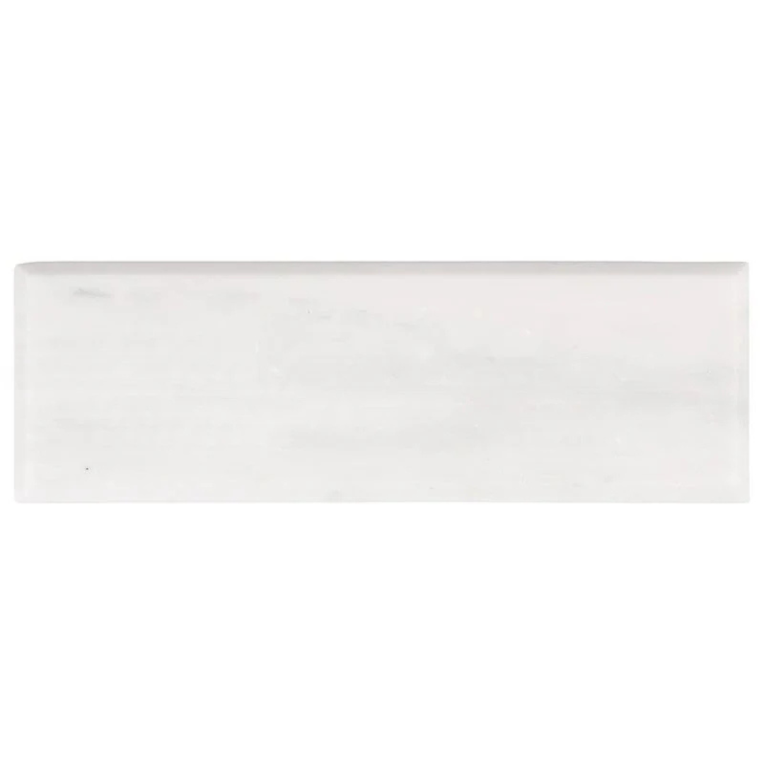 Asian Statuary Marble 4"x12" Bullnosed Tile