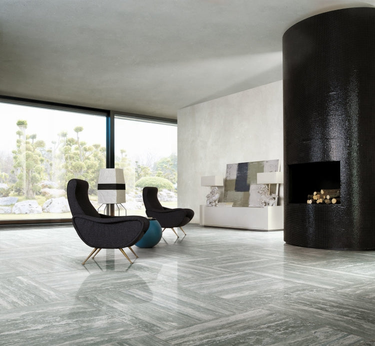 I-Travertini Grey Glossy 24 x 48