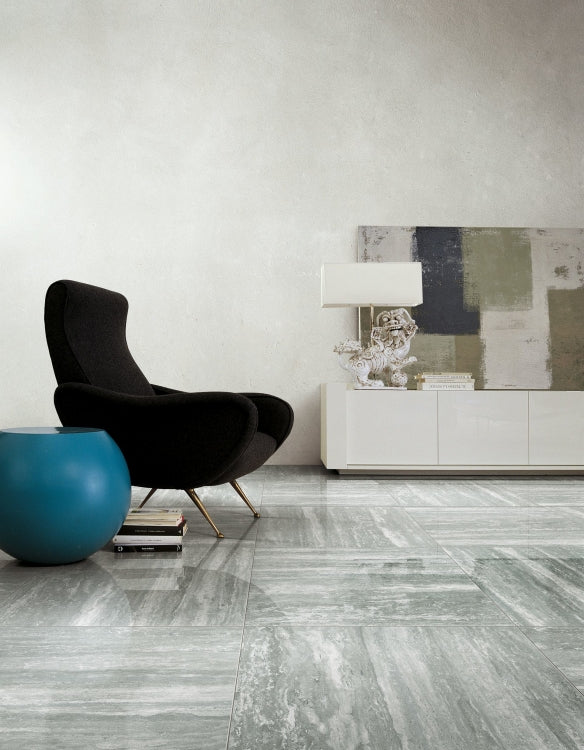 I-Travertini Grey Glossy 24 x 48