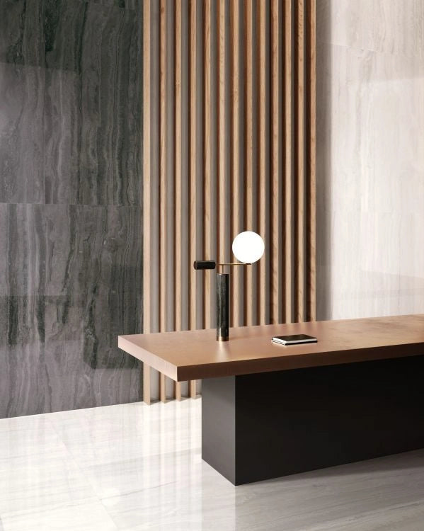 Appia Vein Cut White Polished 12 x 24 Porcelain Tile