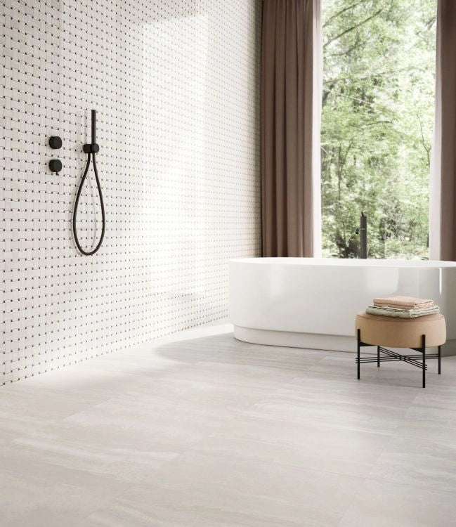 Appia Vein Cut White Matte 24 x 48 Porcelain Tile