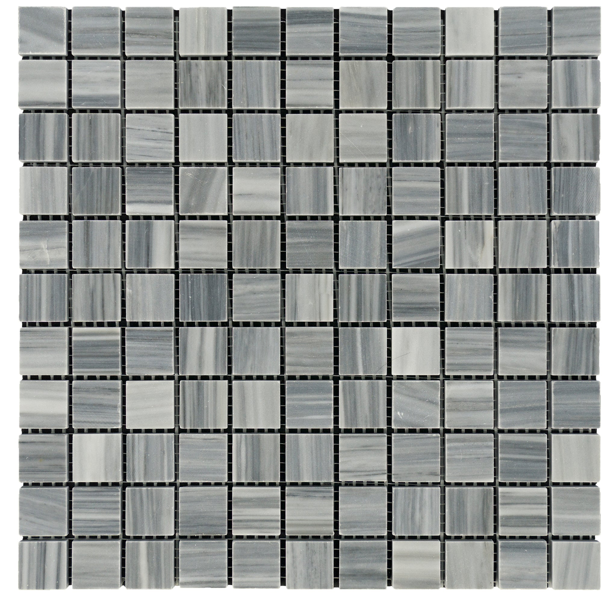 Bardiglio Imperiale Marble Vein-Cut Square 1"x1" Polished Mosaic
