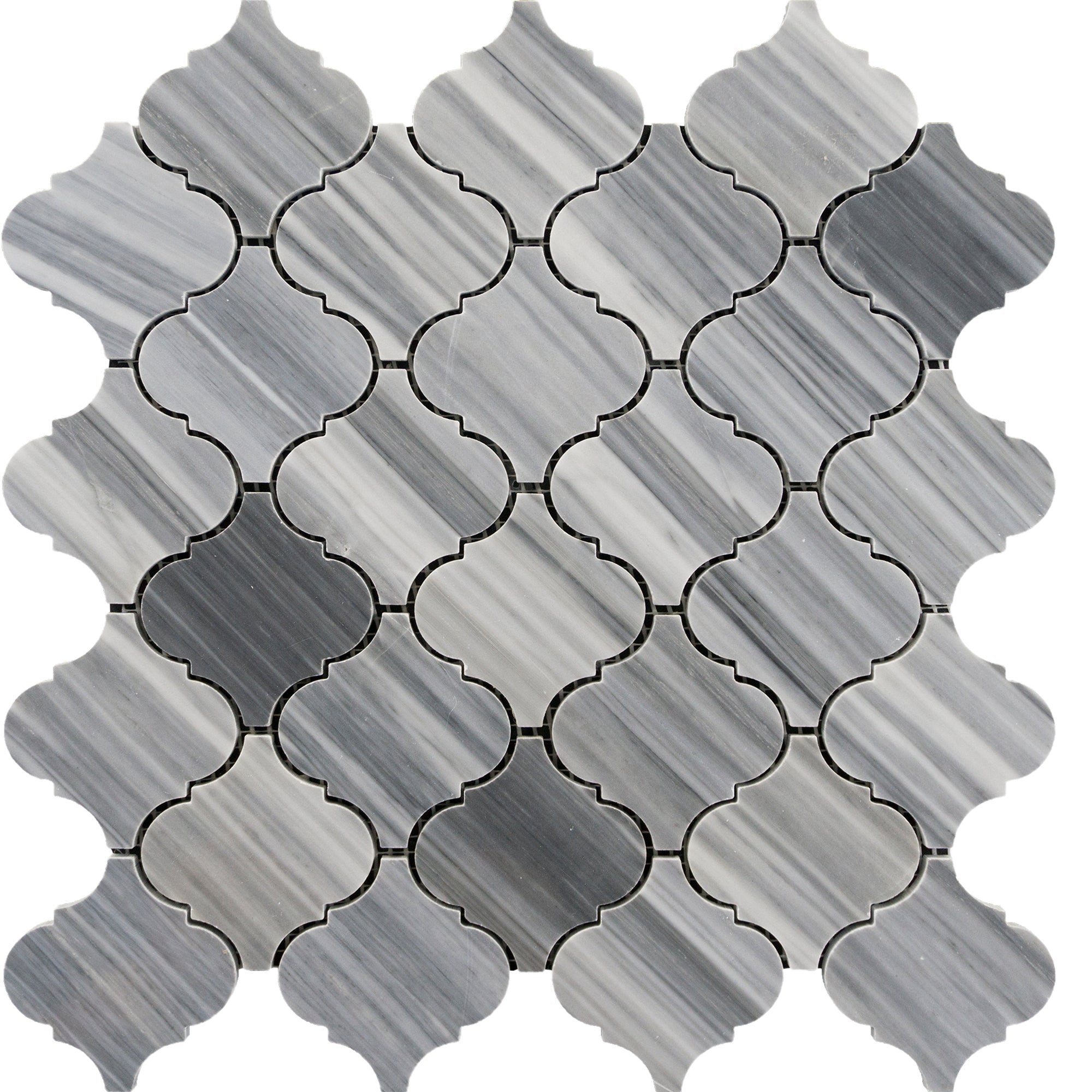 Bardiglio Imperiale Marble Vein-Cut Lantern Polished Mosaic