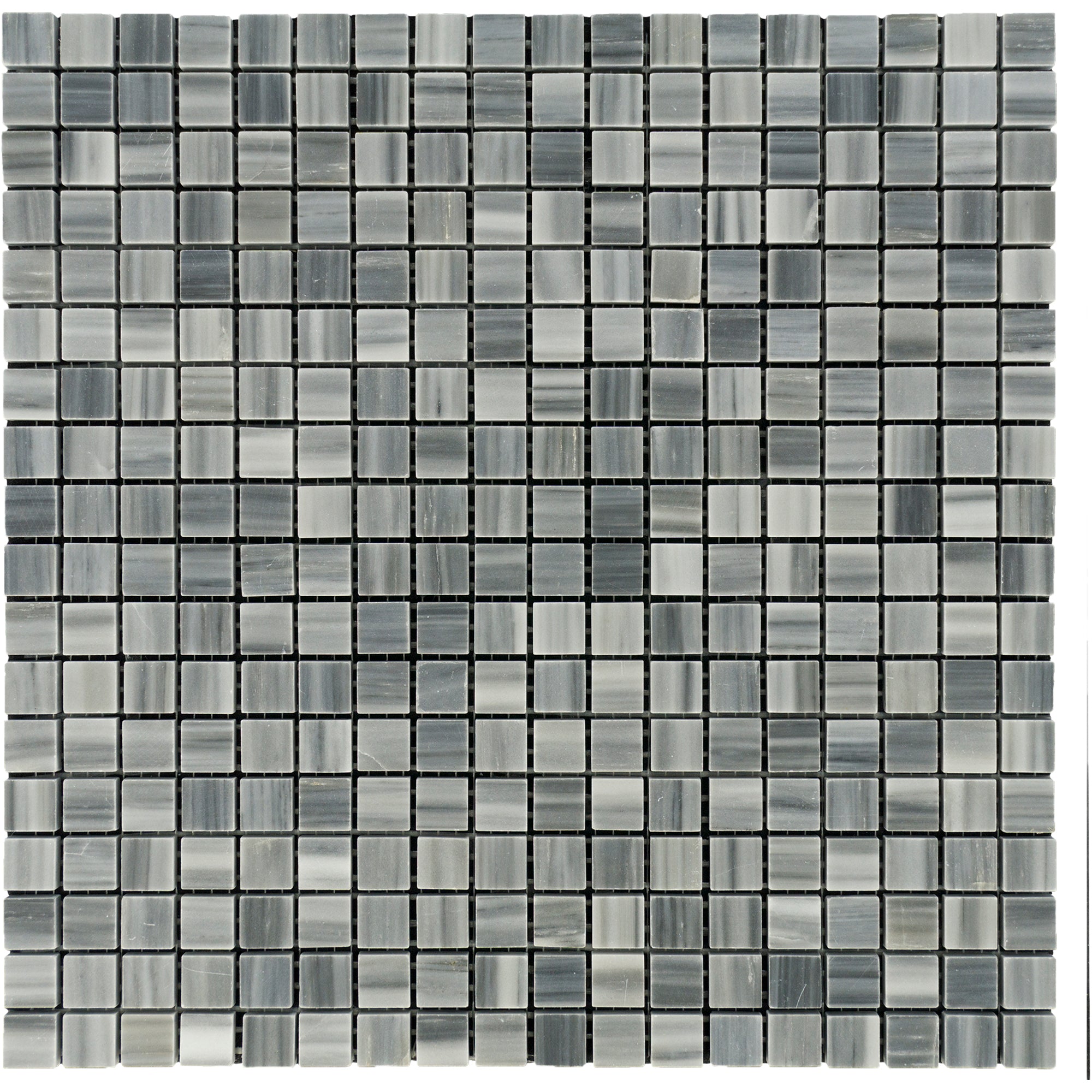 Bardiglio Imperiale Marble Vein-Cut Square 5/8"x5/8" Polished Mosaic