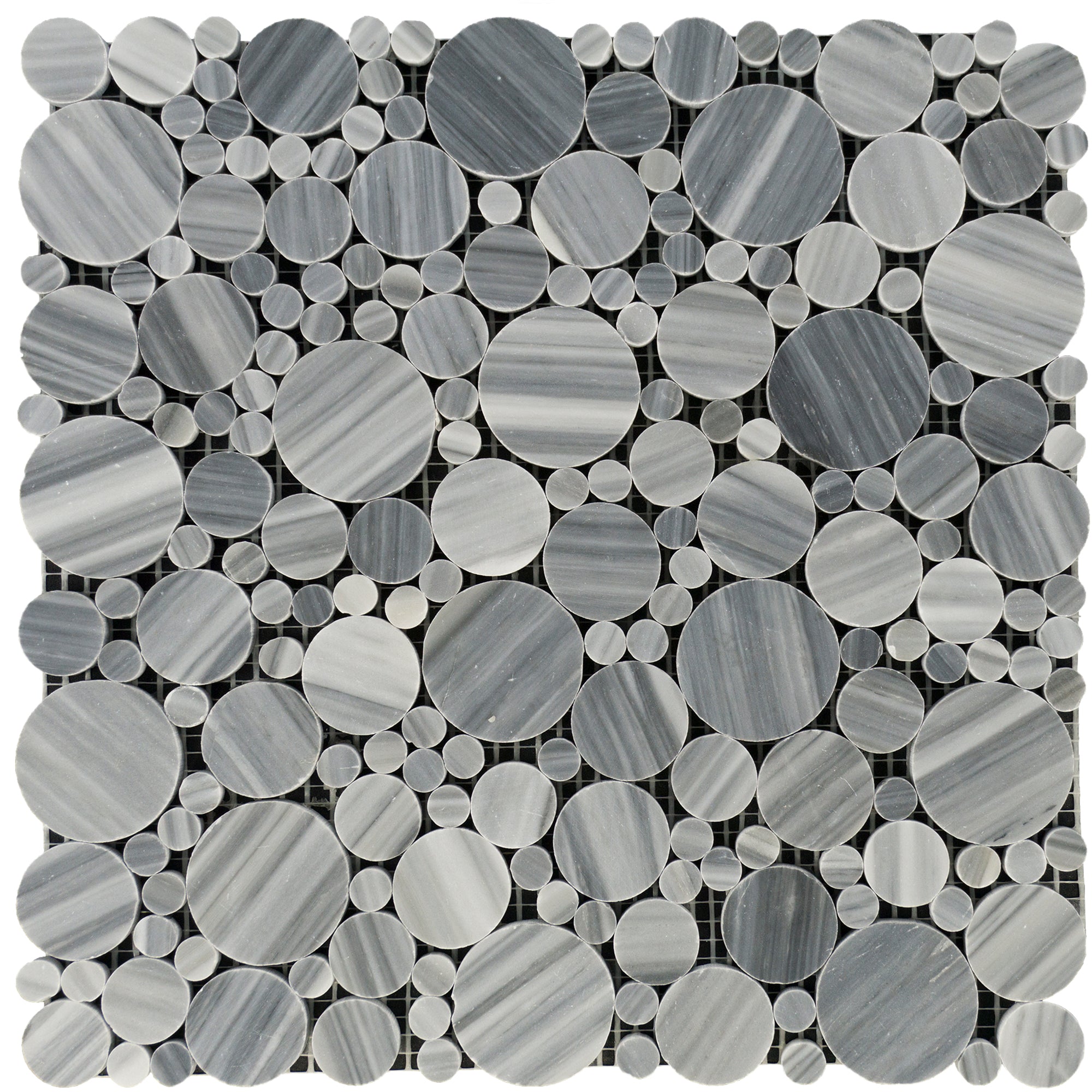 Bardiglio Imperiale Marble Vein-Cut Bubble Polished Mosaic