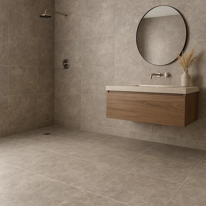 Beat Mud 48 x 48 tile with textured weathered surface detailing.
