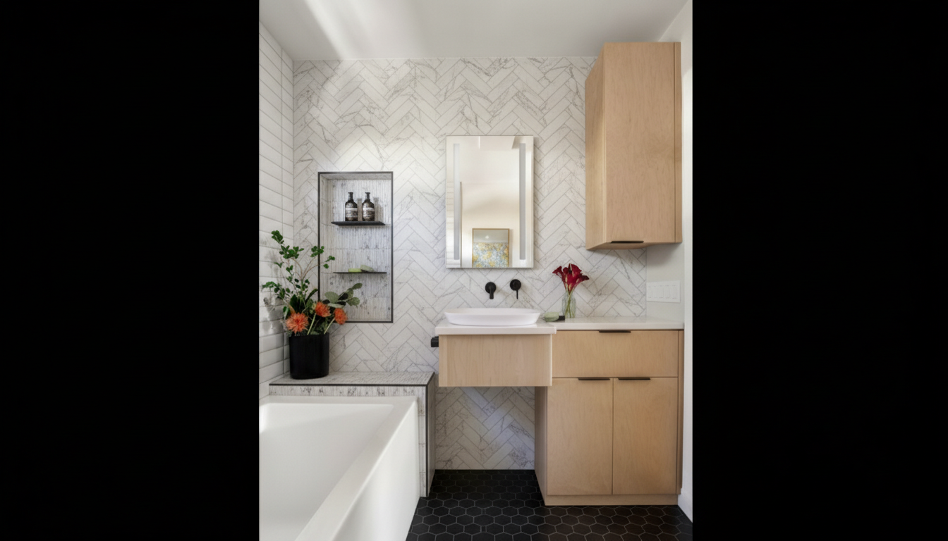 Bianco Dolomite Marble Herringbone 1"x4" Mosaic
