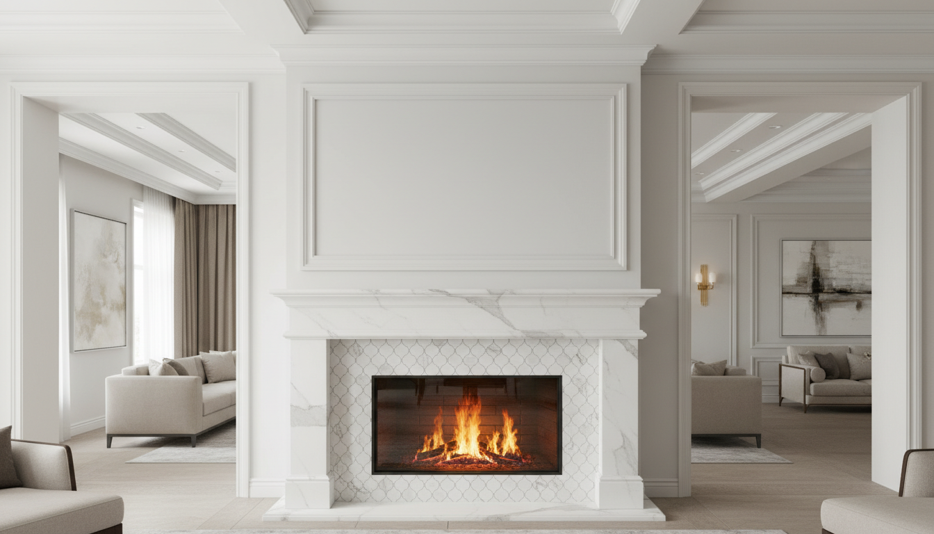 Bianco Dolomite Marble Cornice Molding