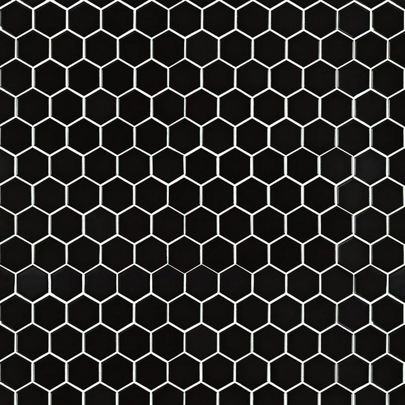 Black 2" Hexagon Matte