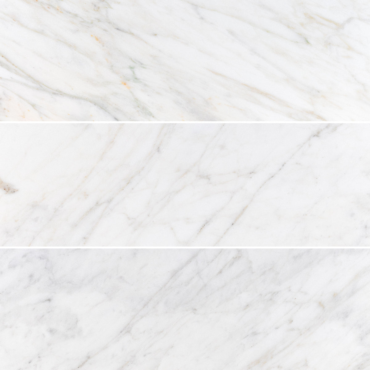 Calacatta Caldia Marble Tile, 4 x 12 and 6 x 12