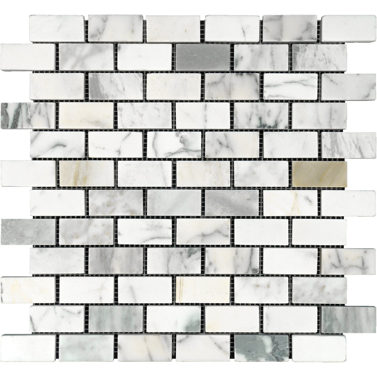Calacatta Gold Brick Mosaic Marbal.