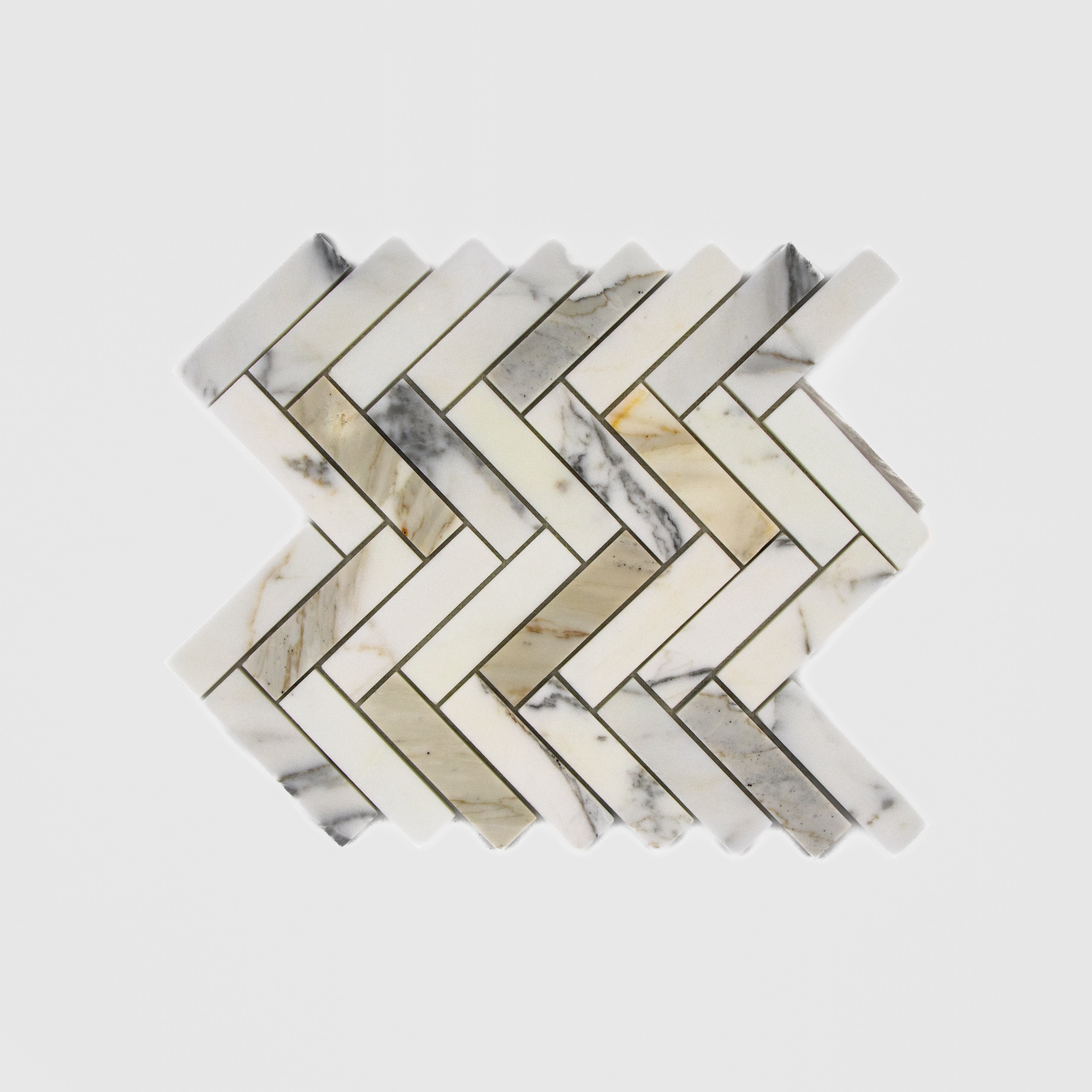 Calacatta Gold Marble 1 x 4 and 2 x 4 Mosaic Tile
