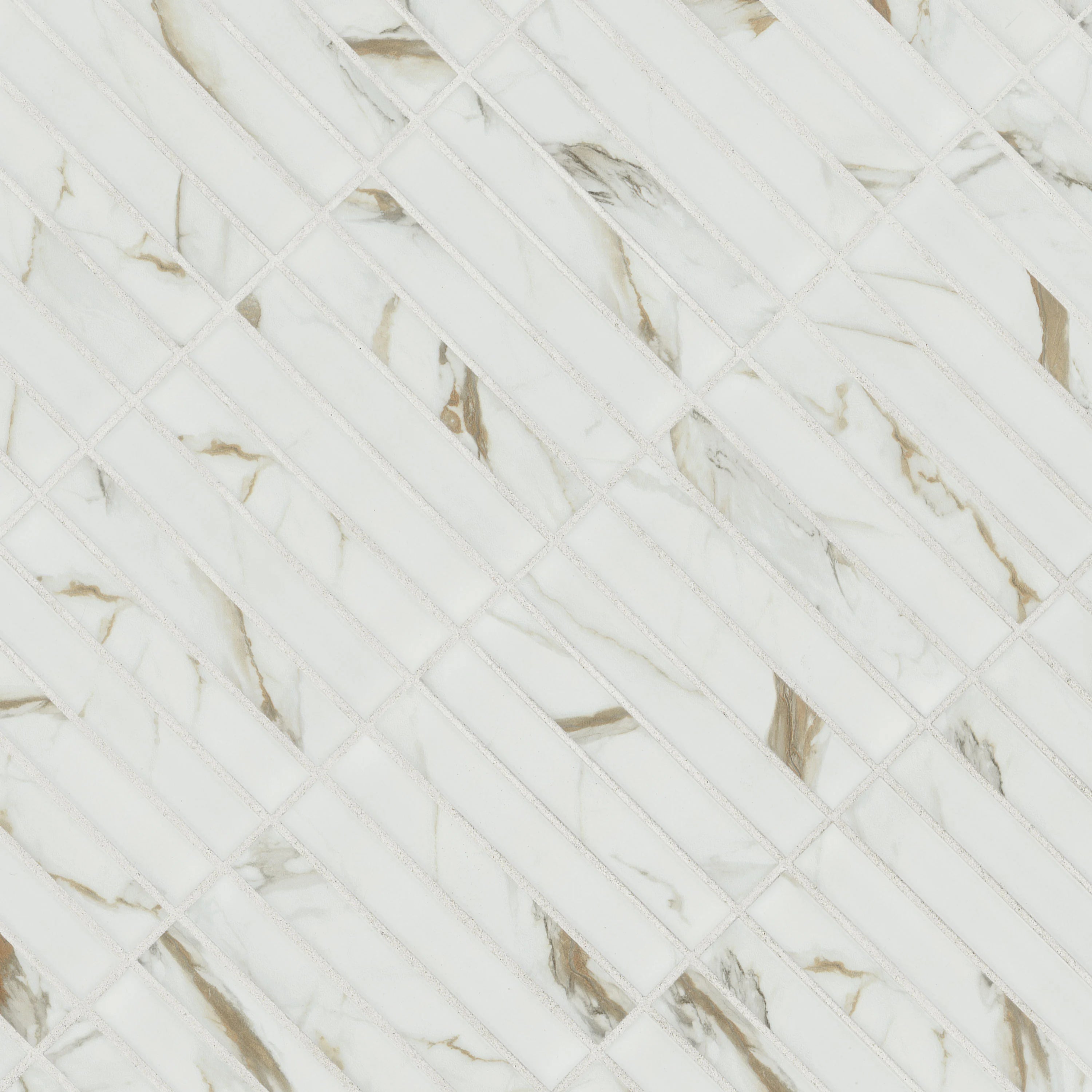 Calacatta Gold Matte 1x6 Stack Pattern Porcelain Tile