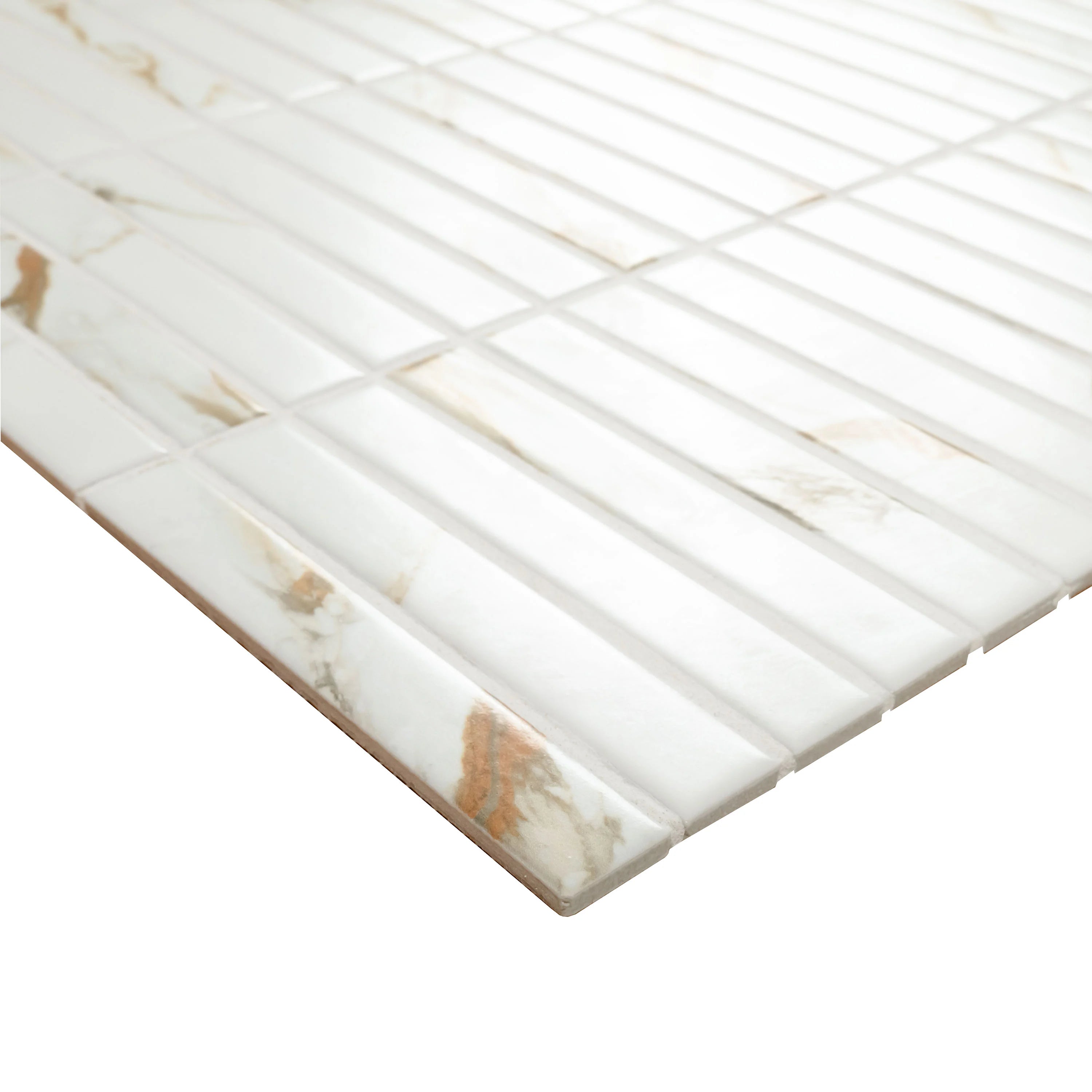 Calacatta Gold Matte 1x6 Stack Pattern Porcelain Tile