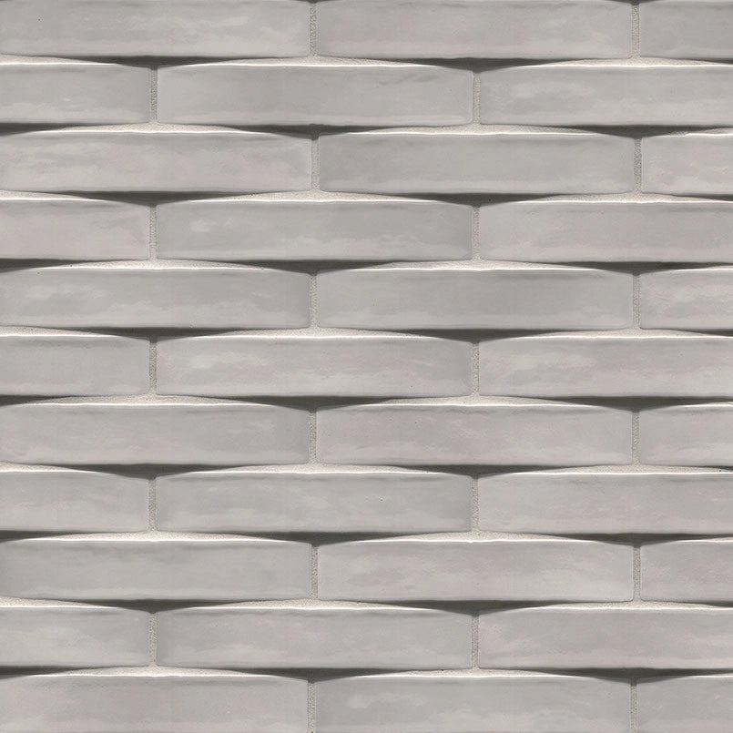 Convex Ash 2x10 Glossy Glazed Ceramic Tile