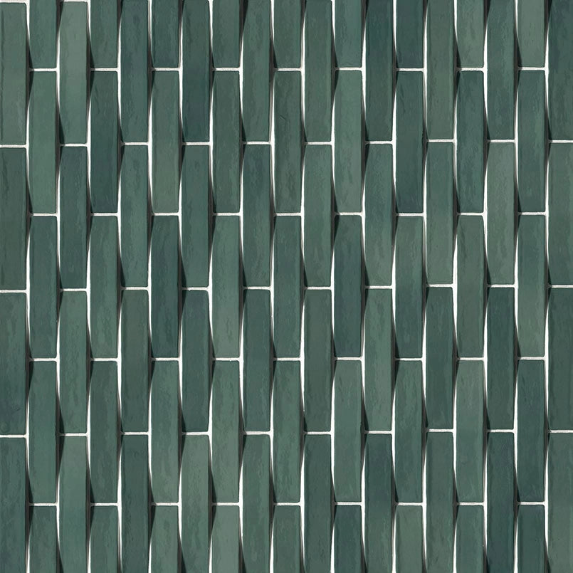 Convex Olive Glossy Glazed Ceramic Tile