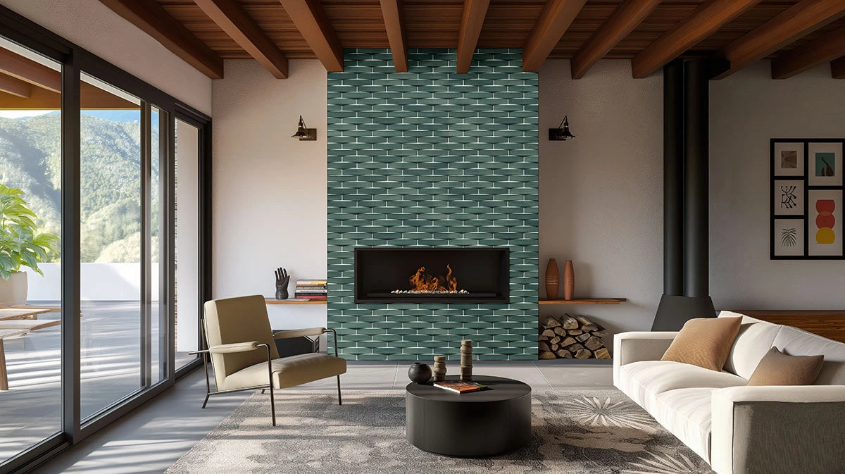 Convex Olive Glossy Glazed Ceramic Tile