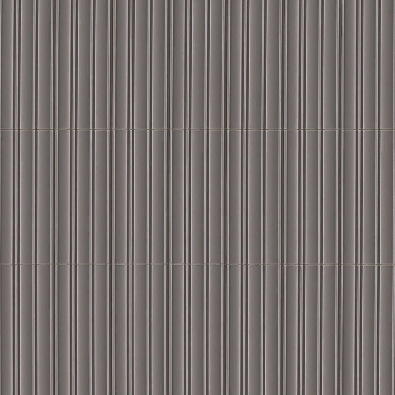 Folk Charcoal Fluted Satin Porcelain Tile