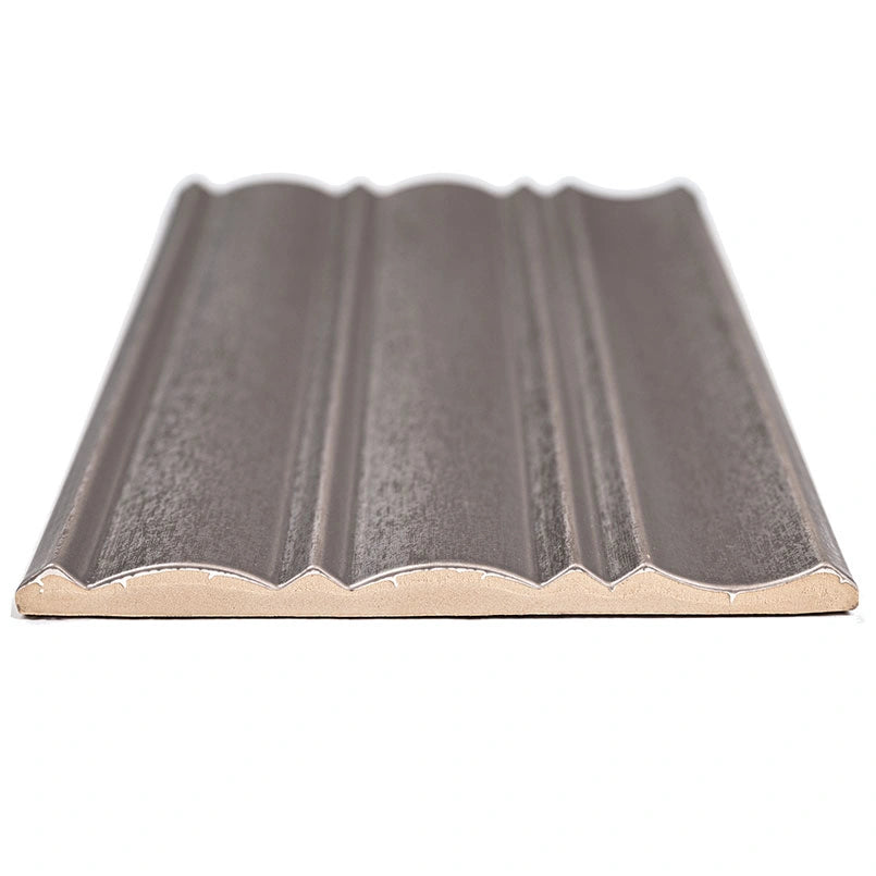 Folk Charcoal Fluted Satin Porcelain Tile