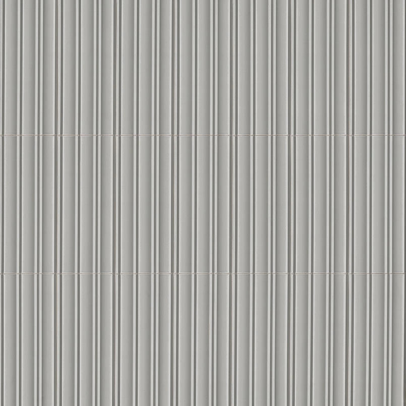 Folk Silver Fluted Satin Porcelain Tile