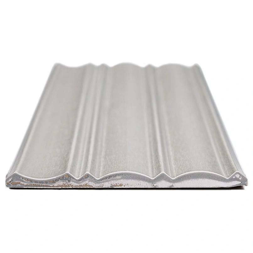 Folk Silver Fluted Satin Porcelain Tile