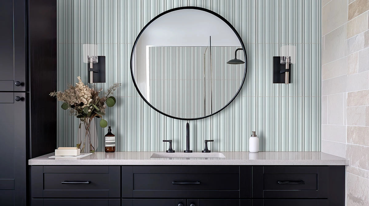 Folk Sky Fluted Satin Porcelain Tile