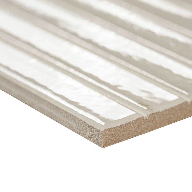 Gems Bianco 5x10 Fluted Glossy Porcelain Tile