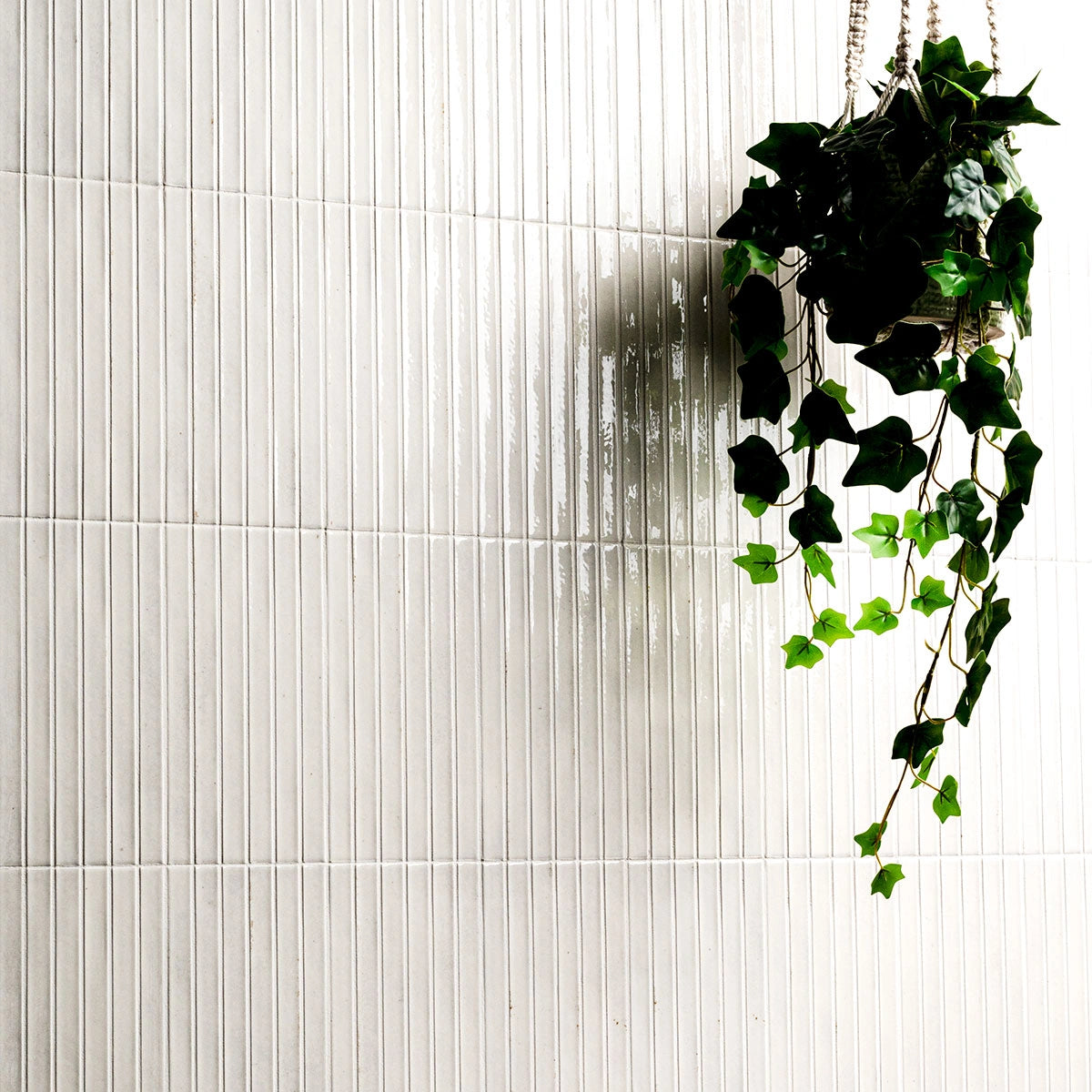 Gems Bianco 5x10 Fluted Glossy Porcelain Tile