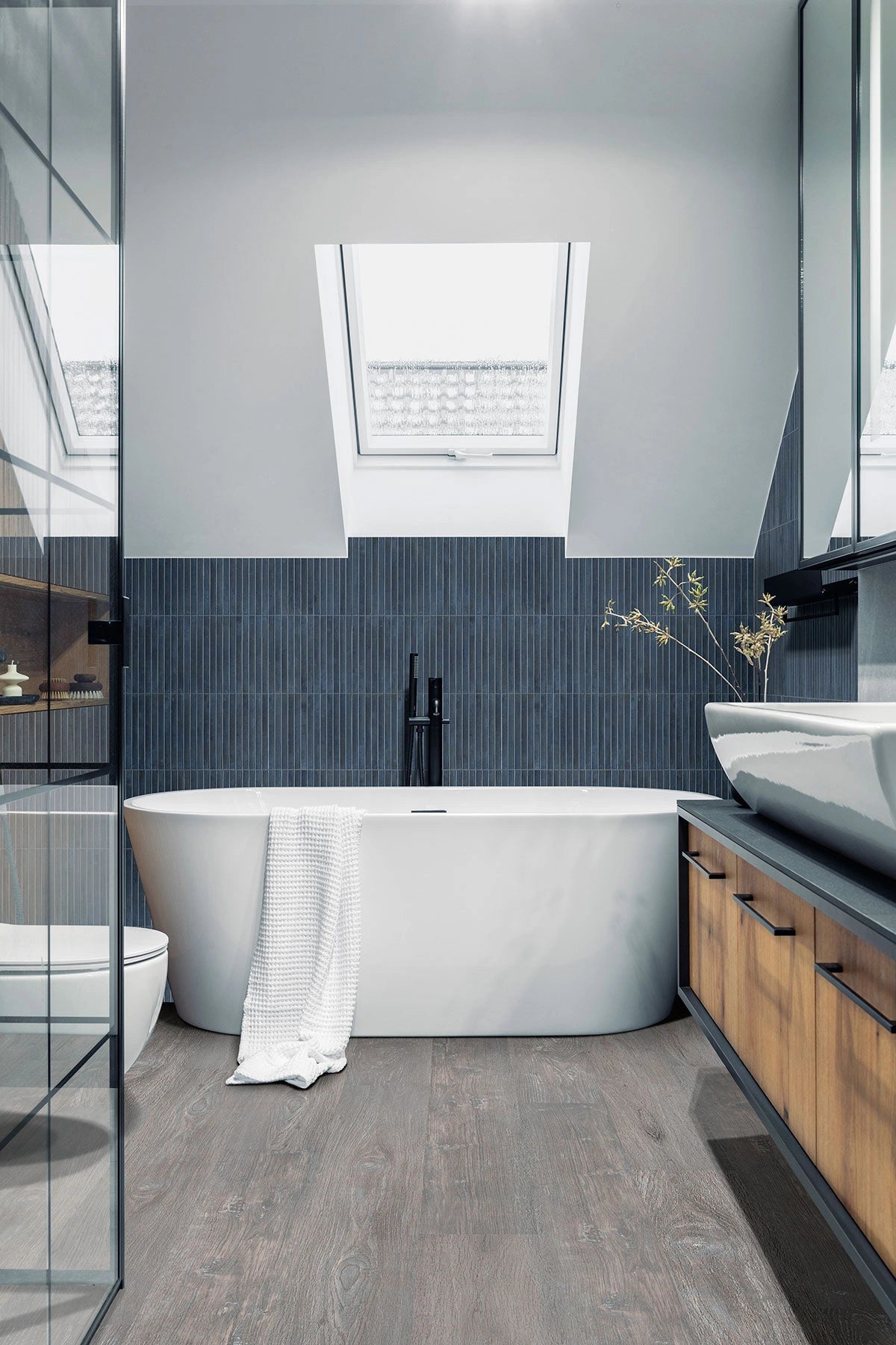 Gems Cobalto 5x10 Fluted Glossy Porcelain Tile