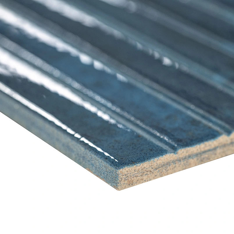 Gems Cobalto 5x10 Fluted Glossy Porcelain Tile