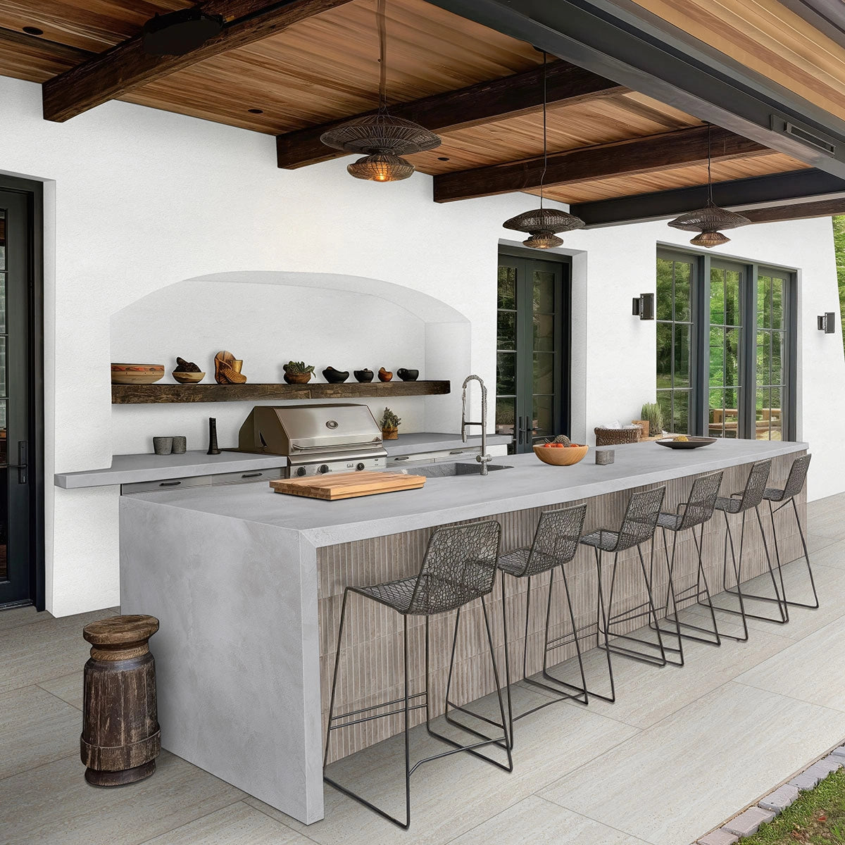 Gems Grigio 5x10 Fluted Glossy Porcelain Tile