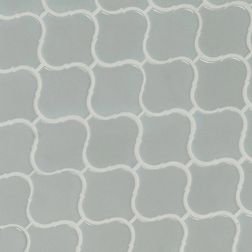Gray Glossy Arabesque Porcelain Mosaic Tile