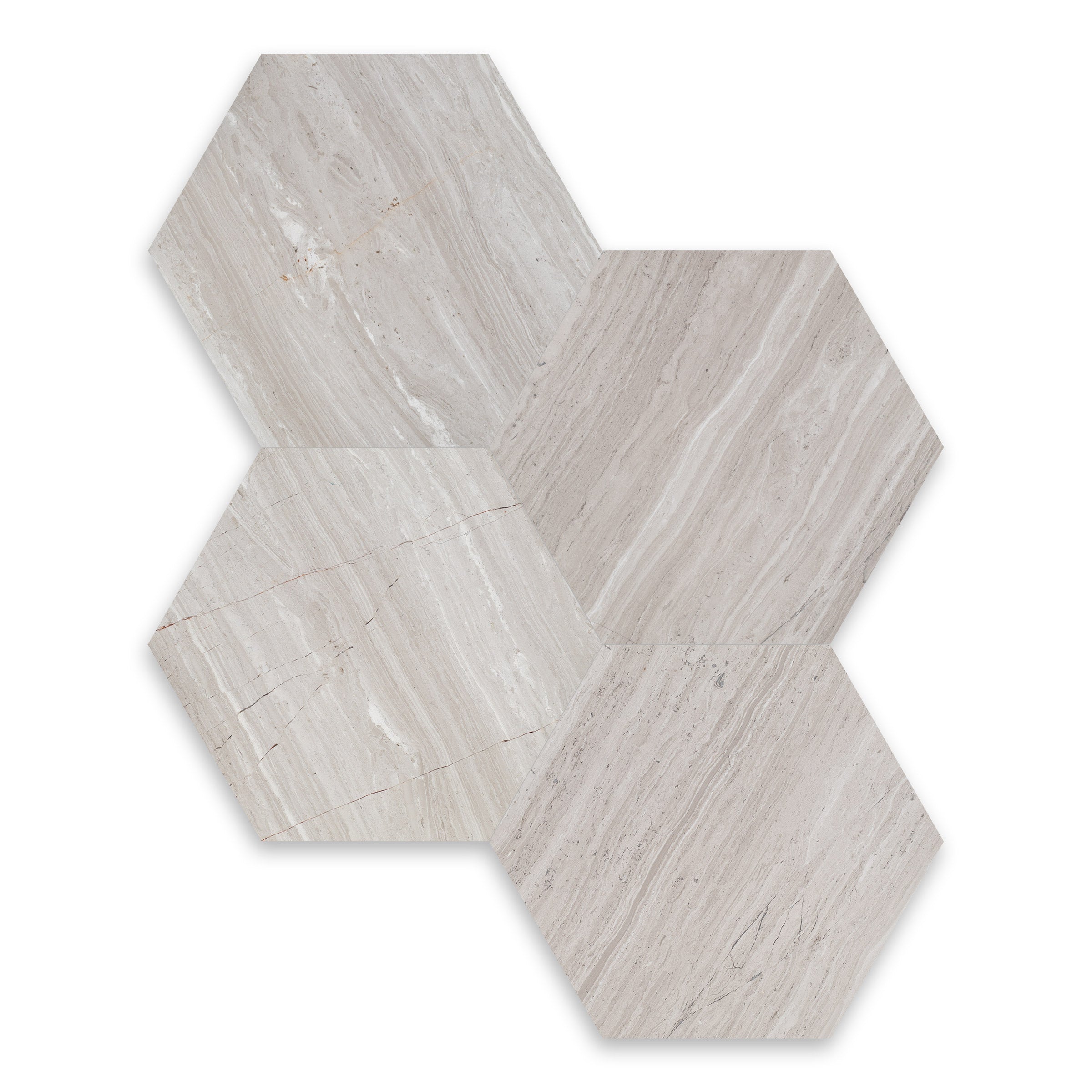 Haisa Light Honed Marble Tile Hexagon 2"